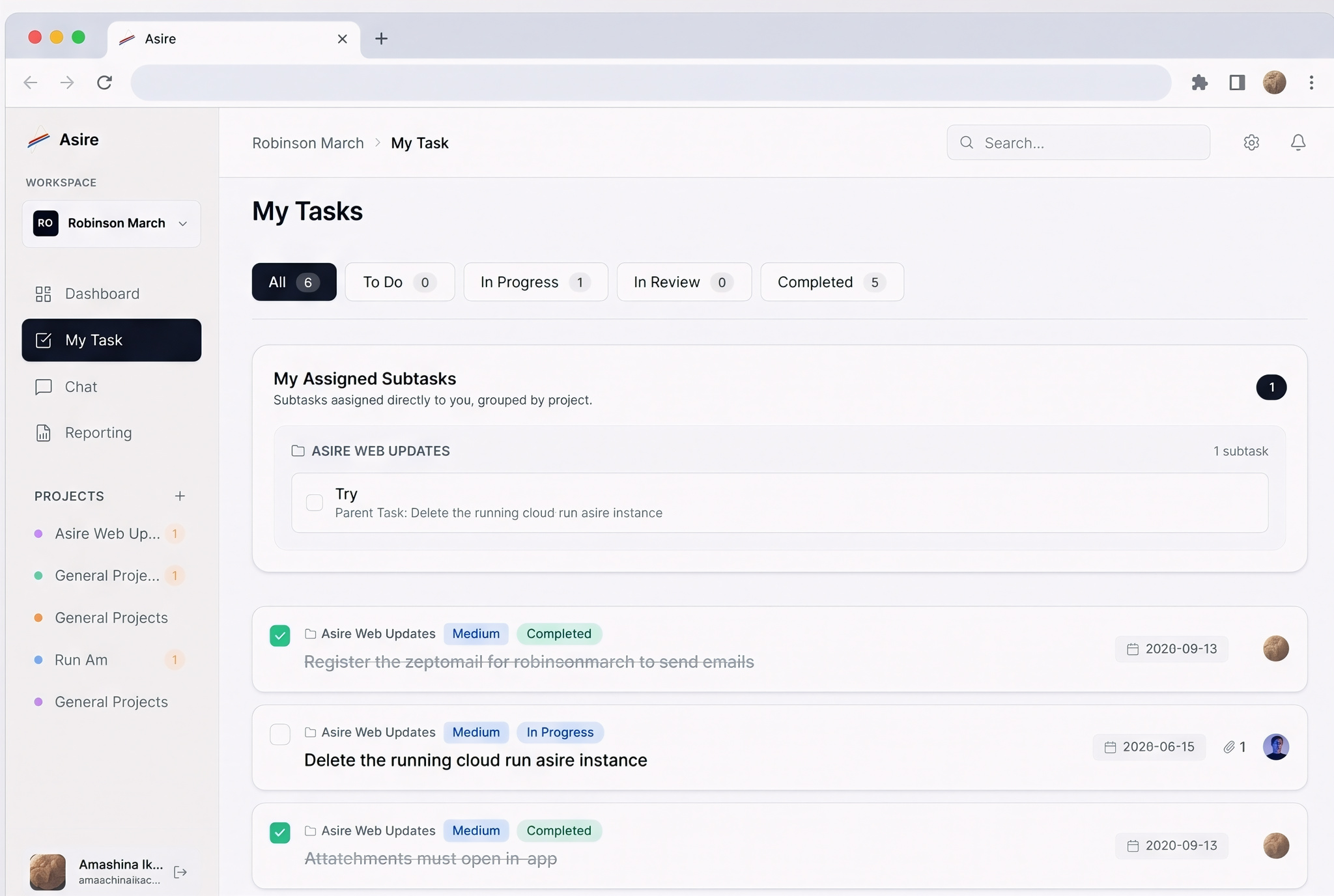 Asire product screenshot